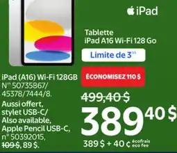 Walmart iPad (A16) Wi-Fi 128GB offer