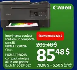 Walmart PIXMA TR7021A compact wireless all-in-one printer offer