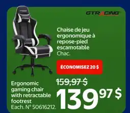 Walmart Ergonomic gaming chair with retractable footrest offer