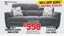 Surplus Furniture Galt Granite Sofa offer