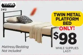 Surplus Furniture Twin Metal Platform Bed offer
