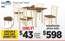 Surplus Furniture Cream/Oak 5Pc Dinette Set offer