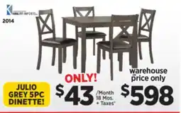 Surplus Furniture Julio Grey 5Pc Dinette Set offer