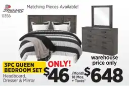 Surplus Furniture Alabaster Oak 3-Piece Queen Bedroom Set offer