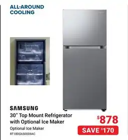 Visions Electronics Samsung 30 Top Mount Refrigerator with Optional Ice Maker offer