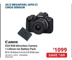 Visions Electronics Canon EOS R50 Mirrorless Camera + Lithium-Ion Battery Pack offer