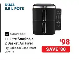 Visions Electronics 11 Litre Stackable 2 Basket Air Fryer offer