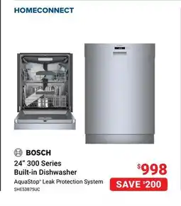 Visions Electronics BOSCH 24 300 Series Built-in Dishwasher offer