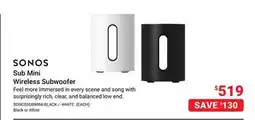 Visions Electronics SONOS Sub Mini Wireless Subwoofer offer