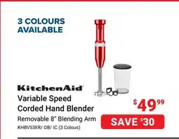 Visions Electronics KitchenAid Variable Speed Corded Hand Blender offer