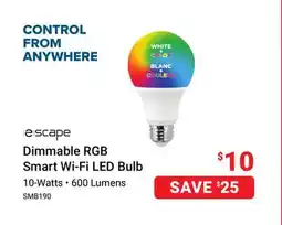 Visions Electronics Dimmable RGB Smart Wi-Fi LED Bulb offer