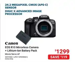 Visions Electronics EOS R10 Mirrorless Camera + Lithium-Ion Battery Pack offer