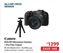 Visions Electronics Canon EOS RP Mirrorless Camera + Pro Flex Tripod offer