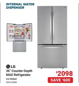 Visions Electronics LG 36 Counter-Depth MAX Refrigerator offer