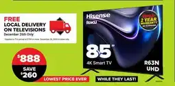 Visions Electronics Hisense 85 4K Smart TV offer