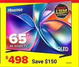 Visions Electronics Hisense 65 4K Smart TV offer