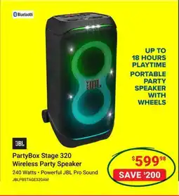 Visions Electronics JBL PartyBox Stage 320 Wireless Party Speaker offer