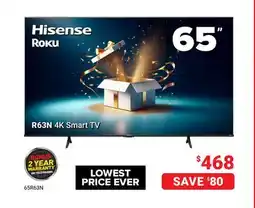 Visions Electronics Hisense 65 R63N 4K Smart TV offer