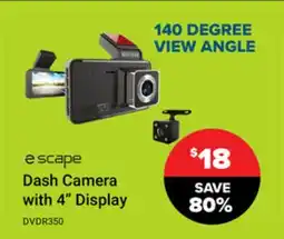 Visions Electronics e scape Dash Camera with 4 Display offer
