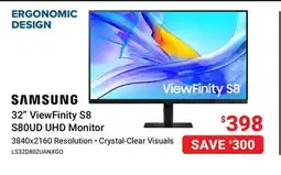 Visions Electronics SAMSUNG 32 ViewFinity S8 S80UD UHD Monitor offer