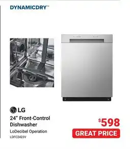 Visions Electronics LG 24 Front-Control Dishwasher offer