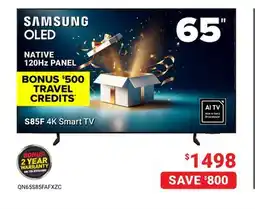 Visions Electronics SAMSUNG 65 OLED NATIVE 120Hz PANEL S85F 4K Smart TV offer