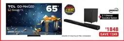 Visions Electronics 65 QM9K Smart TV + 2.1-Channel Soundbar System offer