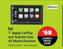 Visions Electronics Dual 7 Apple CarPlay and Android Auto AV Media Receiver offer