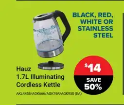 Visions Electronics Hauz 1.7L Illuminating Cordless Kettle offer