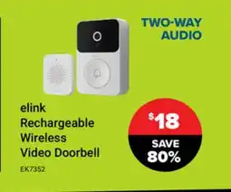 Visions Electronics elink Rechargeable Wireless Video Doorbell offer