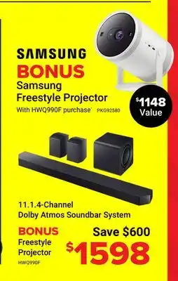 Visions Electronics 11.1.4-Channel Dolby Atmos Soundbar System offer