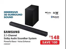 Visions Electronics SAMSUNG 2.1-Channel Dolby Audio Soundbar System offer