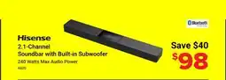 Visions Electronics Hisense 2.1-Channel Soundbar with Built-in Subwoofer offer