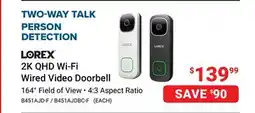Visions Electronics 2K QHD Wi-Fi Wired Video Doorbell offer