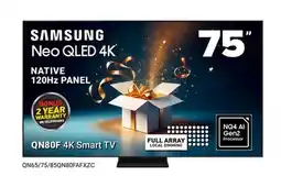 Visions Electronics SAMSUNG 75 Neo QLED 4K NATIVE 120Hz PANEL QN80F 4K Smart TV offer