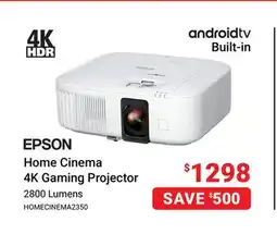 Visions Electronics EPSON Home Cinema 4K Gaming Projector offer