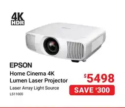 Visions Electronics Epson Home Cinema 4K Lumen Laser Projector offer