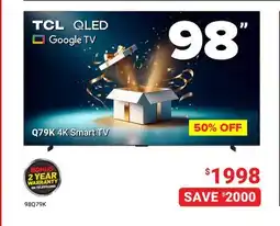 Visions Electronics 98 TCL QLED Google TV Q79K 4K Smart TV offer