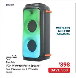 Visions Electronics Soundstage RUMBLE IPX4 Wireless Speaker offer