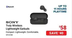Visions Electronics Sony Truly Wireless Lightweight Earbuds offer
