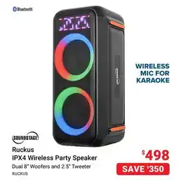 Visions Electronics SoundStage RUCKUS IPX4 Speaker offer