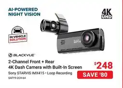 Visions Electronics Blackvue 2-Channel Front + Rear 4K Dash Camera with Built-In Screen offer