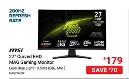 Visions Electronics MSI 27 280Hz Curve Gaming Monitor offer