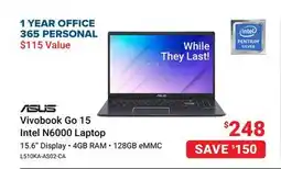 Visions Electronics Asus Vivobook Go 15 Intel N6000 Laptop offer