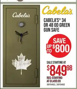 Cabela's CABELA'S 34 OR 48 OD GREEN GUN SAFE offer