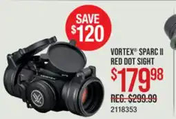 Cabela's VORTEX SPARC II RED DOT SIGHT offer