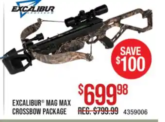 Cabela's EXCALIBUR MAG MAX CROSSBOW PACKAGE offer