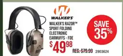 Cabela's WALKER'S RAZOR SPORT FOLDING ELECTRONIC EARMUFFS-FDE offer