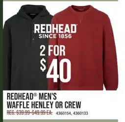 Cabela's REDHEAD MEN'S WAFFLE HENLEY OR CREW offer