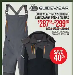 Cabela's GUIDEWEAR MEN'S XTREME LATE SEASON PARKA OR BIBS offer